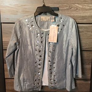 NWT LifeStyle blue metallic jacket